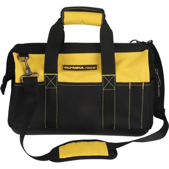 Olympia Tools 16 Inch Wide Mouth Tool Bag, Molded Waterproof Base - Picture 1 of 16